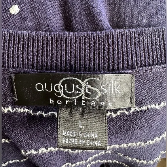 August Silk Navy Polka Dot Cardigan - Picture 6 of 8